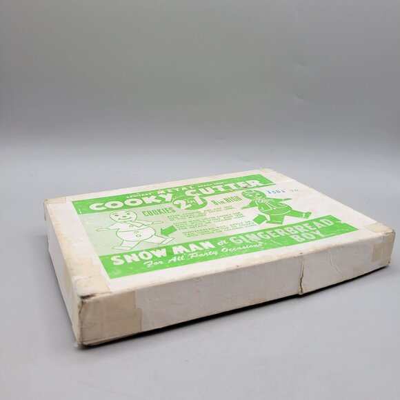 Vintage Metal Cooky Cutter 2-In-1 Snowman and Gingerbread Boy 8 Inch - Picture 7 of 7